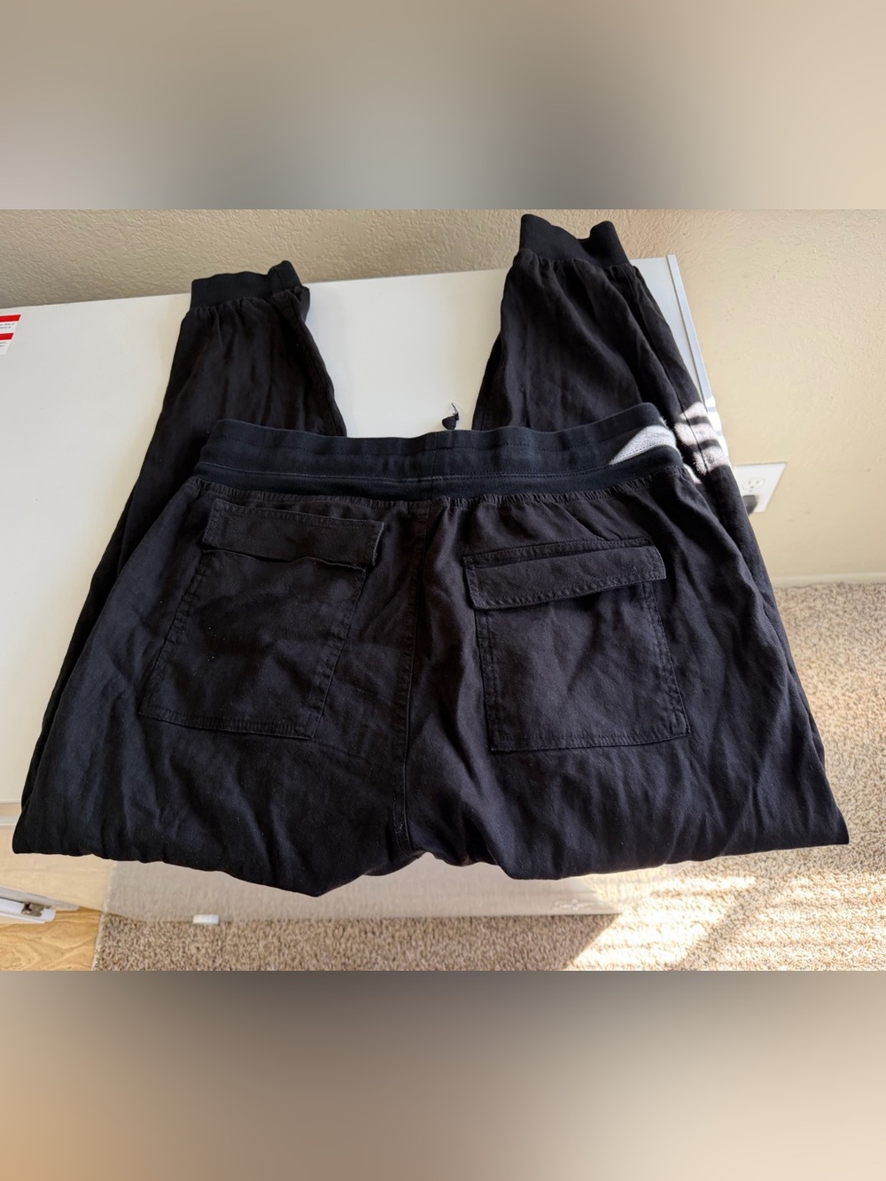 Kut from the Kloth Black Utility Jogger Pants Drawstring Pockets Medium - Picture 3 of 4